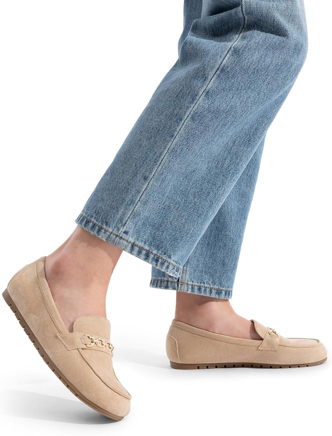 imageDREAM PAIRS Loafers for Women Casual Comfortable Slip On Flat Shoes Lightweight Leisure Work Shoes Comfort Walking ShoesCamel