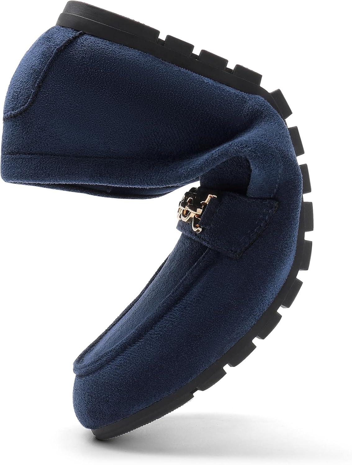 imageDREAM PAIRS Loafers for Women Casual Comfortable Slip On Flat Shoes Lightweight Leisure Work Shoes Comfort Walking ShoesNavy