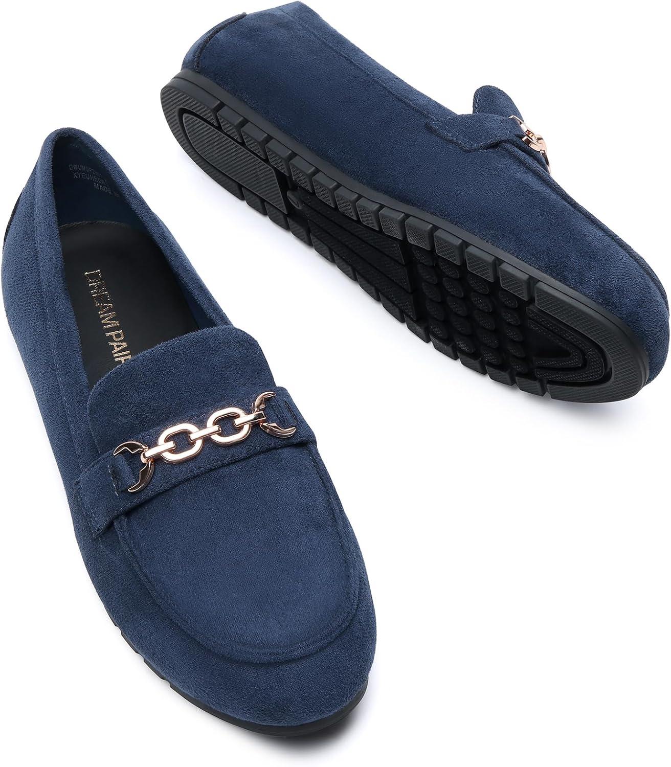 imageDREAM PAIRS Loafers for Women Casual Comfortable Slip On Flat Shoes Lightweight Leisure Work Shoes Comfort Walking ShoesNavy