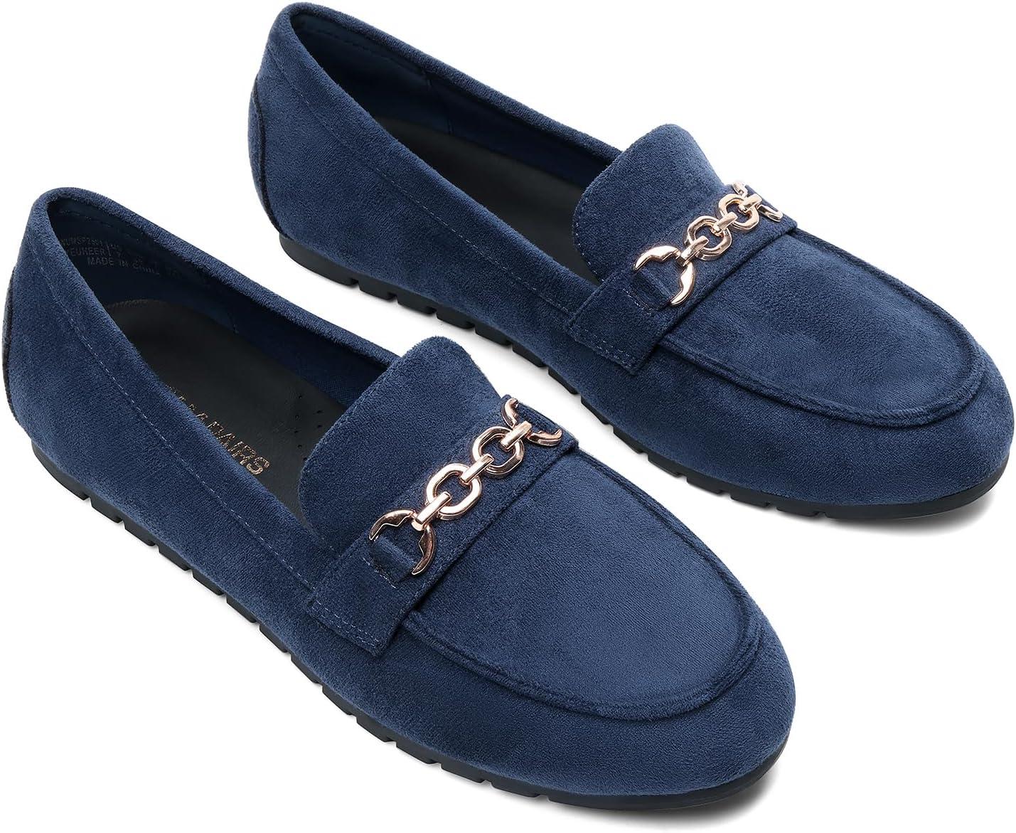 imageDREAM PAIRS Loafers for Women Casual Comfortable Slip On Flat Shoes Lightweight Leisure Work Shoes Comfort Walking ShoesNavy