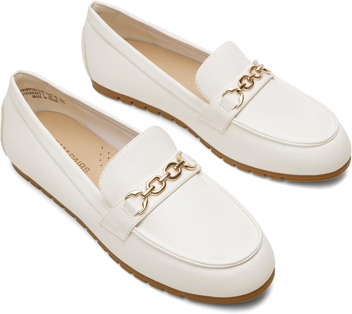 imageDREAM PAIRS Loafers for Women Casual Comfortable Slip On Flat Shoes Lightweight Leisure Work Shoes Comfort Walking ShoesWhite