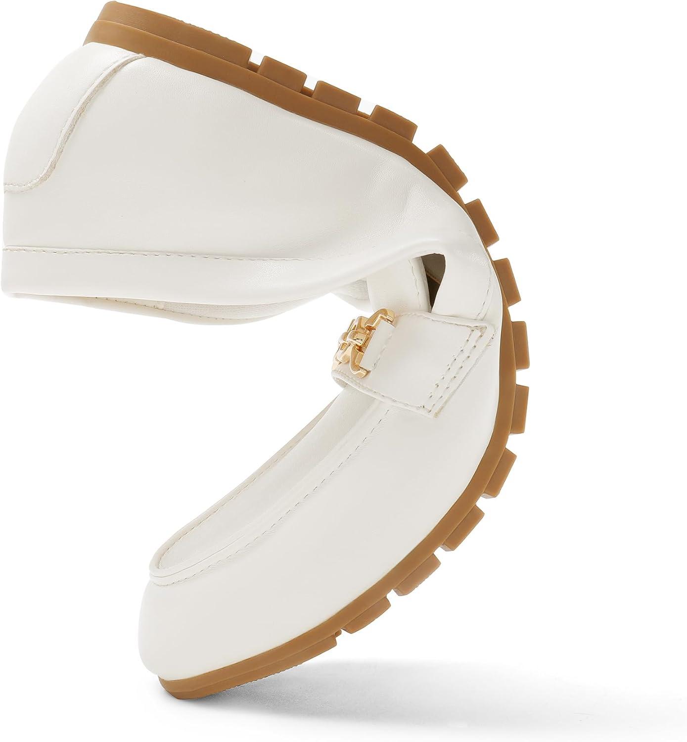 imageDREAM PAIRS Loafers for Women Casual Comfortable Slip On Flat Shoes Lightweight Leisure Work Shoes Comfort Walking ShoesWhite