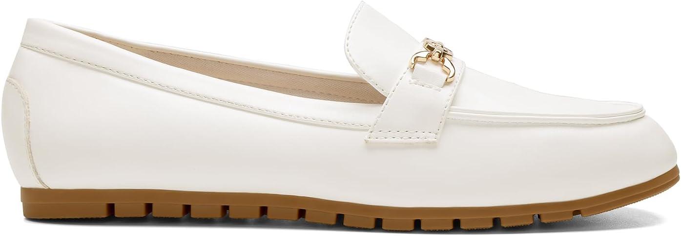 imageDREAM PAIRS Loafers for Women Casual Comfortable Slip On Flat Shoes Lightweight Leisure Work Shoes Comfort Walking ShoesWhite