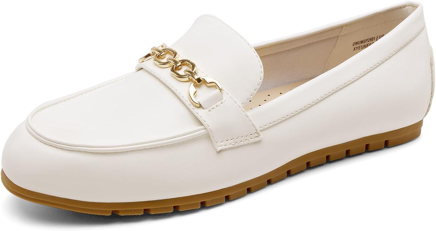 imageDREAM PAIRS Loafers for Women Casual Comfortable Slip On Flat Shoes Lightweight Leisure Work Shoes Comfort Walking ShoesWhite