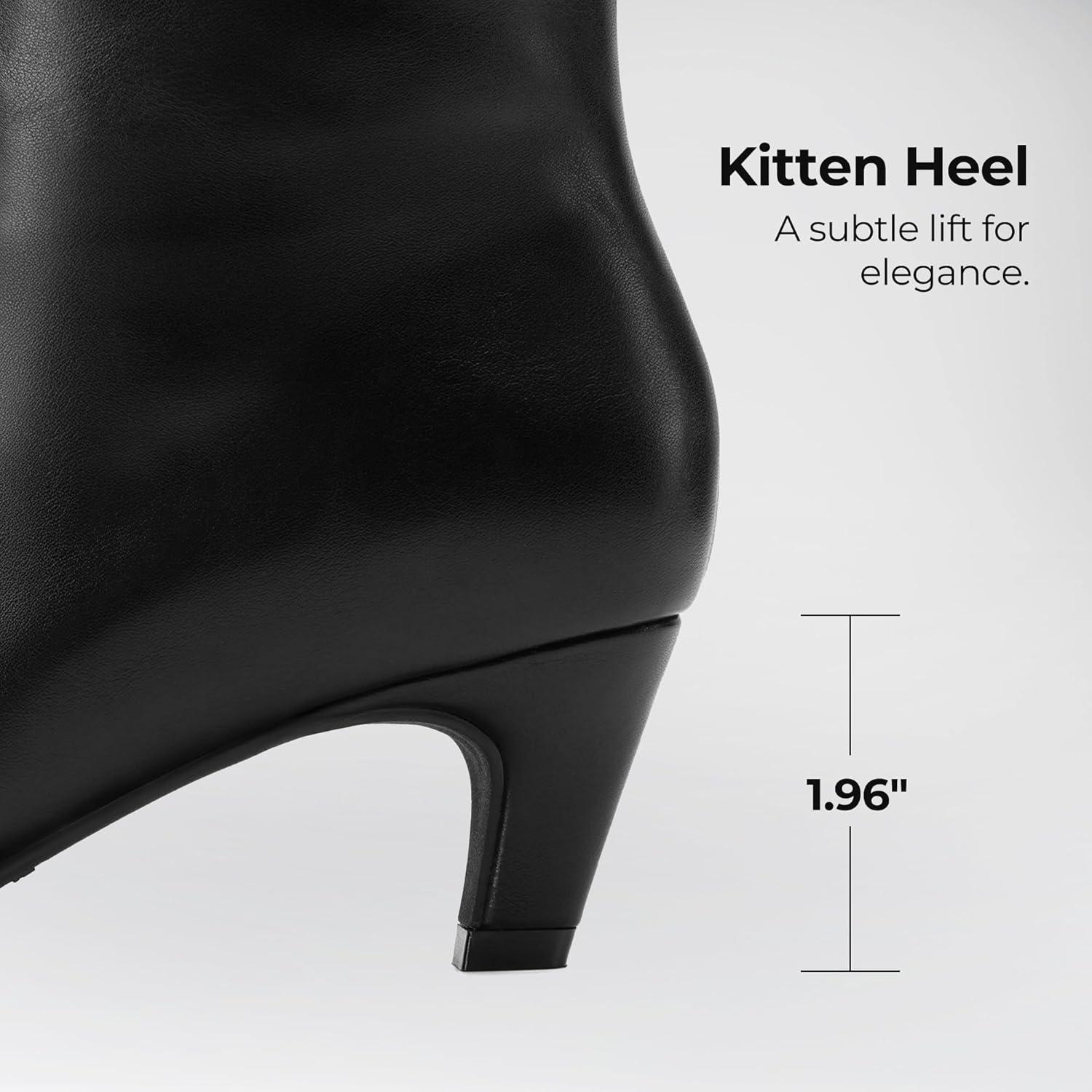 imageDREAM PAIRS Women Knee High Boots 2 Inch Kitten Heel Fashion Square Toe Wide Calf Long BootsBlack