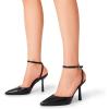 imageDREAM PAIRS High Heels for Women Closed Pointed Toe Dress Shoes for Women Ankle Strap Stiletto Heel Party Wedding Sexy Pump ShoesBlackpu