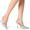 imageDREAM PAIRS High Heels for Women Closed Pointed Toe Dress Shoes for Women Ankle Strap Stiletto Heel Party Wedding Sexy Pump ShoesSilverglitter