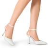 imageDREAM PAIRS High Heels for Women Closed Pointed Toe Dress Shoes for Women Ankle Strap Stiletto Heel Party Wedding Sexy Pump ShoesWhitepu