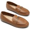 imageDREAM PAIRS Loafers for Women Casual Comfortable Slip On Flat Shoes Lightweight Leisure Work Shoes Comfort Walking ShoesBrownpu