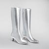 imageDREAM PAIRS Women Knee High Boots 2 Inch Kitten Heel Fashion Square Toe Wide Calf Long BootsSilver