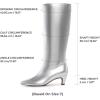 imageDREAM PAIRS Women Knee High Boots 2 Inch Kitten Heel Fashion Square Toe Wide Calf Long BootsSilver