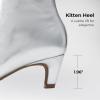 imageDREAM PAIRS Women Knee High Boots 2 Inch Kitten Heel Fashion Square Toe Wide Calf Long BootsSilver