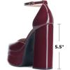 imageDREAM PAIRS Womens High Chunky Platform Closed Toe Block Heels Square Toe Ankle Strap Dress Wedding Party Pumps Shoes AureliaBurgundy