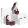 imageDREAM PAIRS Womens High Chunky Platform Closed Toe Block Heels Square Toe Ankle Strap Dress Wedding Party Pumps Shoes AureliaBurgundy