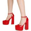 imageDREAM PAIRS Womens High Chunky Platform Closed Toe Block Heels Square Toe Ankle Strap Dress Wedding Party Pumps Shoes AureliaRedpat