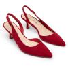 imageDREAM PAIRS Womens Kitten Heel Slingback Pointed Closed Toe Low Stiletto Heels Dress Bridal Elegant Wedding Pumps ShoesRedsuede