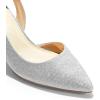 imageDREAM PAIRS Womens Kitten Heel Slingback Pointed Closed Toe Low Stiletto Heels Dress Bridal Elegant Wedding Pumps ShoesSilverglitter