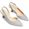 imageDREAM PAIRS Womens Kitten Heel Slingback Pointed Closed Toe Low Stiletto Heels Dress Bridal Elegant Wedding Pumps ShoesSilverglitter
