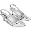 imageDREAM PAIRS Womens Kitten Heel Slingback Pointed Closed Toe Low Stiletto Heels Dress Bridal Elegant Wedding Pumps ShoesSilverpat