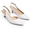 imageDREAM PAIRS Womens Kitten Heel Slingback Pointed Closed Toe Low Stiletto Heels Dress Bridal Elegant Wedding Pumps ShoesWhite