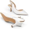 imageDREAM PAIRS Womens Kitten Heel Slingback Pointed Closed Toe Low Stiletto Heels Dress Bridal Elegant Wedding Pumps ShoesWhite