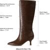 imageDREAM PAIRS Womens Knee High Kitten Heel Boots Sexy Pointed Toe Fashion Long Tall BootsBrowncroco