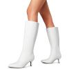 imageDREAM PAIRS Womens Knee High Kitten Heel Boots Sexy Pointed Toe Fashion Long Tall BootsWhite