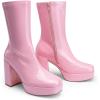 imageDREAM PAIRS Womens Mid Calf Gogo Boots Platform High Chunky Block Heel Square Toe Ankle BootsPink