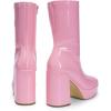 imageDREAM PAIRS Womens Mid Calf Gogo Boots Platform High Chunky Block Heel Square Toe Ankle BootsPink