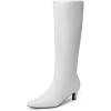 imageDREAM PAIRS Women Knee High Boots 2 Inch Kitten Heel Fashion Square Toe Wide Calf Long BootsWhite