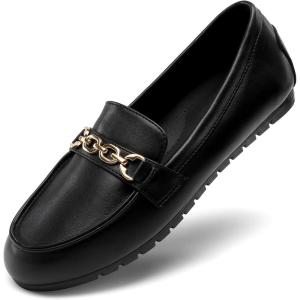 imageDREAM PAIRS Loafers for Women Casual Comfortable Slip On Flat Shoes Lightweight Leisure Work Shoes Comfort Walking ShoesBlackpu
