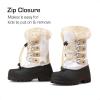 imageDREAM PAIRS Boys ampamp Girls Waterproof Winter Snow Boots for Little KidBig KidBeigeWhite