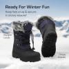 imageDREAM PAIRS Boys ampamp Girls Waterproof Winter Snow Boots for Little KidBig KidNavy
