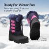 imageDREAM PAIRS Boys ampamp Girls Waterproof Winter Snow Boots for Little KidBig KidNavyFuchsia
