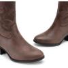 imageDREAM PAIRS Cowboy Boots for Women Mid Calf Cowgirl Boots with Embroidery Round Toe Western Chunky Low Heel ShoesBrown
