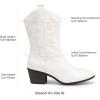 imageDREAM PAIRS Cowboy Boots for Women Mid Calf Cowgirl Boots with Embroidery Round Toe Western Chunky Low Heel ShoesWhite