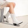 imageDREAM PAIRS Cowboy Boots for Women Mid Calf Cowgirl Boots with Embroidery Round Toe Western Chunky Low Heel ShoesWhite