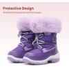 imageDREAM PAIRS Girls Toddler Snow Boots Slip Resistant Faux Fur Lined Mid Calf Little Kids Winter ShoesPurple