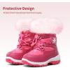imageDREAM PAIRS Girls Toddler Snow Boots Slip Resistant Faux Fur Lined Mid Calf Little Kids Winter ShoesRose Red