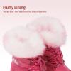 imageDREAM PAIRS Girls Toddler Snow Boots Slip Resistant Faux Fur Lined Mid Calf Little Kids Winter ShoesRose Red