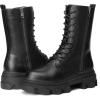 imageDREAM PAIRS Womens Combat Boots Lace up Mid Calf Boots Low Heel Chunky Platform Lug Sole Riding BootsBlackPu