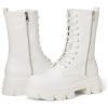 imageDREAM PAIRS Womens Combat Boots Lace up Mid Calf Boots Low Heel Chunky Platform Lug Sole Riding BootsWhite