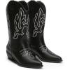 imageDREAM PAIRS Womens Cowboy Boots Mid Calf Cowgirl Boots Embroidery Stitched Western BootsBlackpu