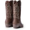 imageDREAM PAIRS Womens Cowboy Boots Mid Calf Cowgirl Boots Embroidery Stitched Western BootsBrownpu