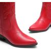 imageDREAM PAIRS Womens Cowboy Boots Mid Calf Cowgirl Boots Embroidery Stitched Western BootsRed