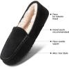 imageDREAM PAIRS Womens Fuzzy House Slippers Cozy Faux Fur Micro Suede Moccasins Slip on Loafer Shoes for Indoor and OutdoorBlack