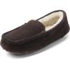 imageDREAM PAIRS Womens Fuzzy House Slippers Cozy Faux Fur Micro Suede Moccasins Slip on Loafer Shoes for Indoor and OutdoorBrown