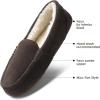 imageDREAM PAIRS Womens Fuzzy House Slippers Cozy Faux Fur Micro Suede Moccasins Slip on Loafer Shoes for Indoor and OutdoorBrown
