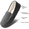 imageDREAM PAIRS Womens Fuzzy House Slippers Cozy Faux Fur Micro Suede Moccasins Slip on Loafer Shoes for Indoor and OutdoorGrey