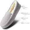 imageDREAM PAIRS Womens Fuzzy House Slippers Cozy Faux Fur Micro Suede Moccasins Slip on Loafer Shoes for Indoor and OutdoorLight Grey